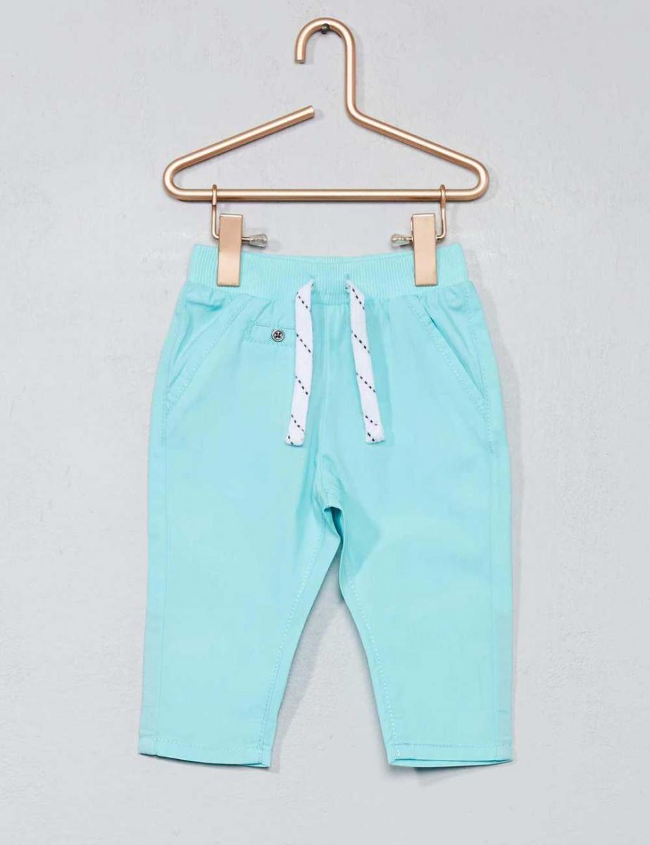 Брюки для мальчика Kiabi VY628 с карманами 062-68 см 2-6 месяцев Бирюзовый (67756)