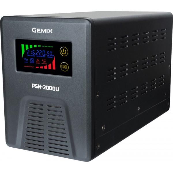Джерело безперебійного живлення Gemix PSN-2000U 2000VA/1200 Вт 24V/220V 7/13/18A 3xSchuko без АКБ Black (PSN-2000U) - фото 2 Джерело безперебійного живлення Gemix PSN-2000U 2000VA/1200 Вт 24V/220V 7/13/18A 3xSchuko без АКБ Black (PSN-2000U) - фото 2