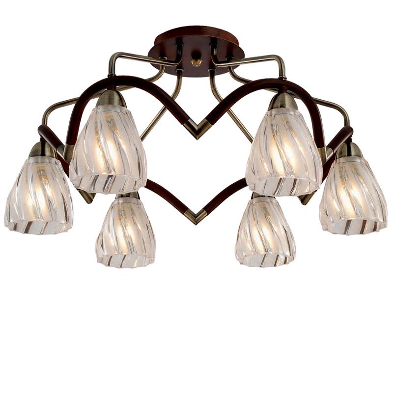 Люстра Light House ES-15963/6/brass-walnut потолочная Коричневый (9684)