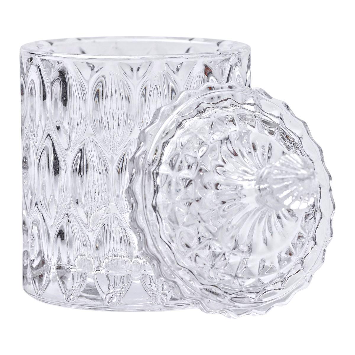 Сахарница с крышкой круглая стеклянная 7,5 см (6970)