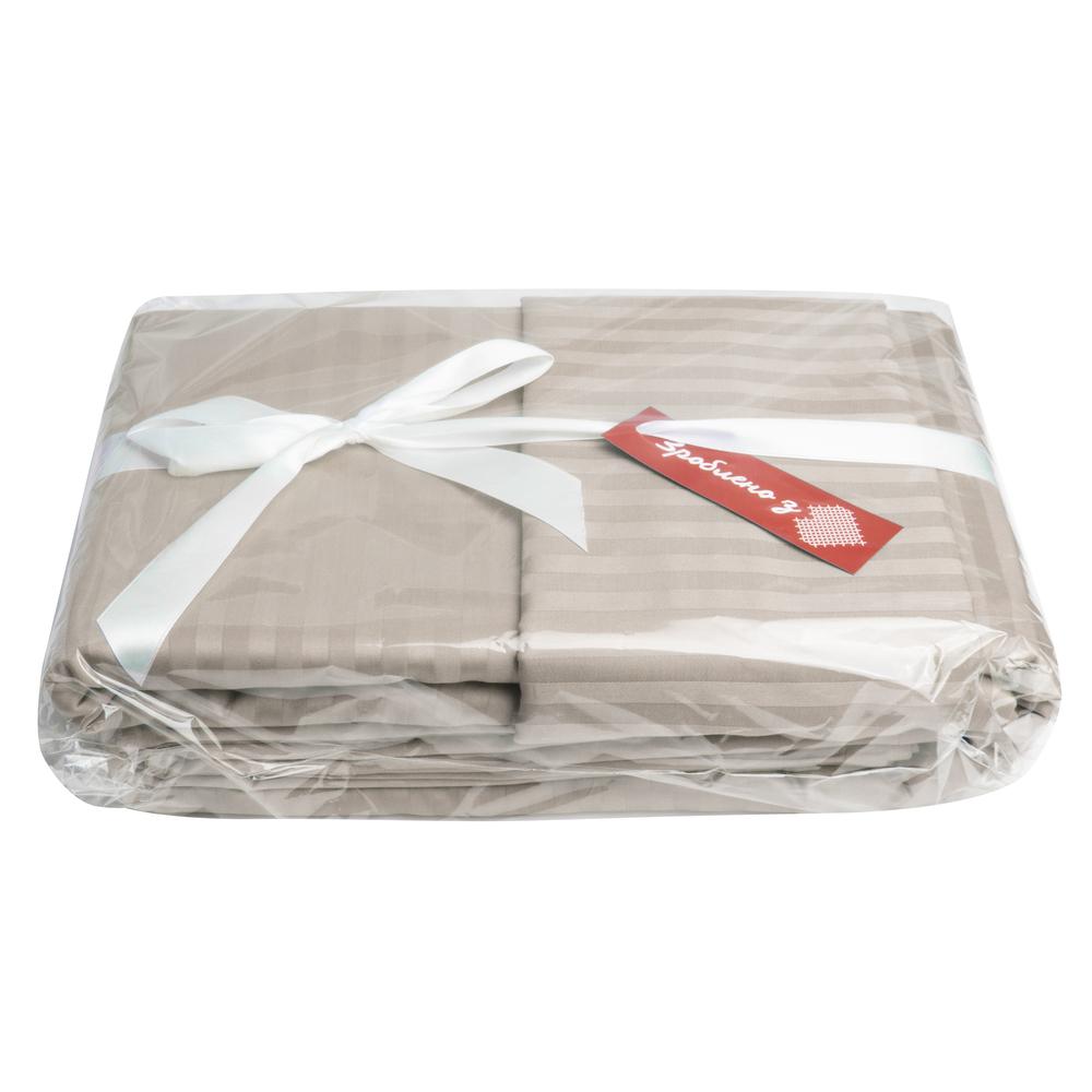 Комплект постельного белья евро сатин в полоску Светлый беж (26026) - фото 7 Комплект постельного белья евро сатин в полоску Светлый беж (26026) - фото 7