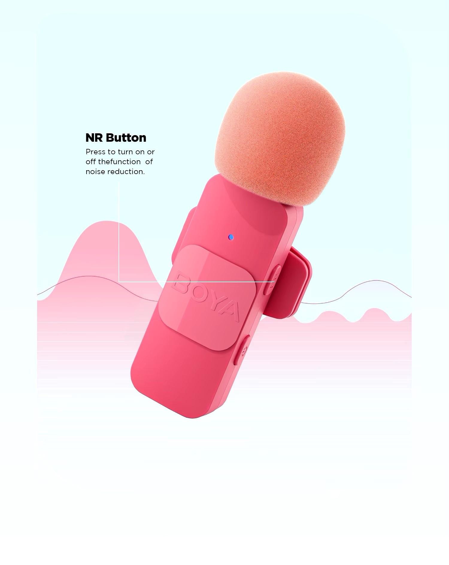 Микрофон петличный Boya BY-V20 Pink USB Type-C для iPhone и Android беспроводной (50023) - фото 7
