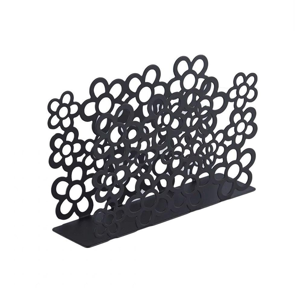 Салфетница металлическая Stenson Flowers 15х9,5х4 см Черный (R99108)