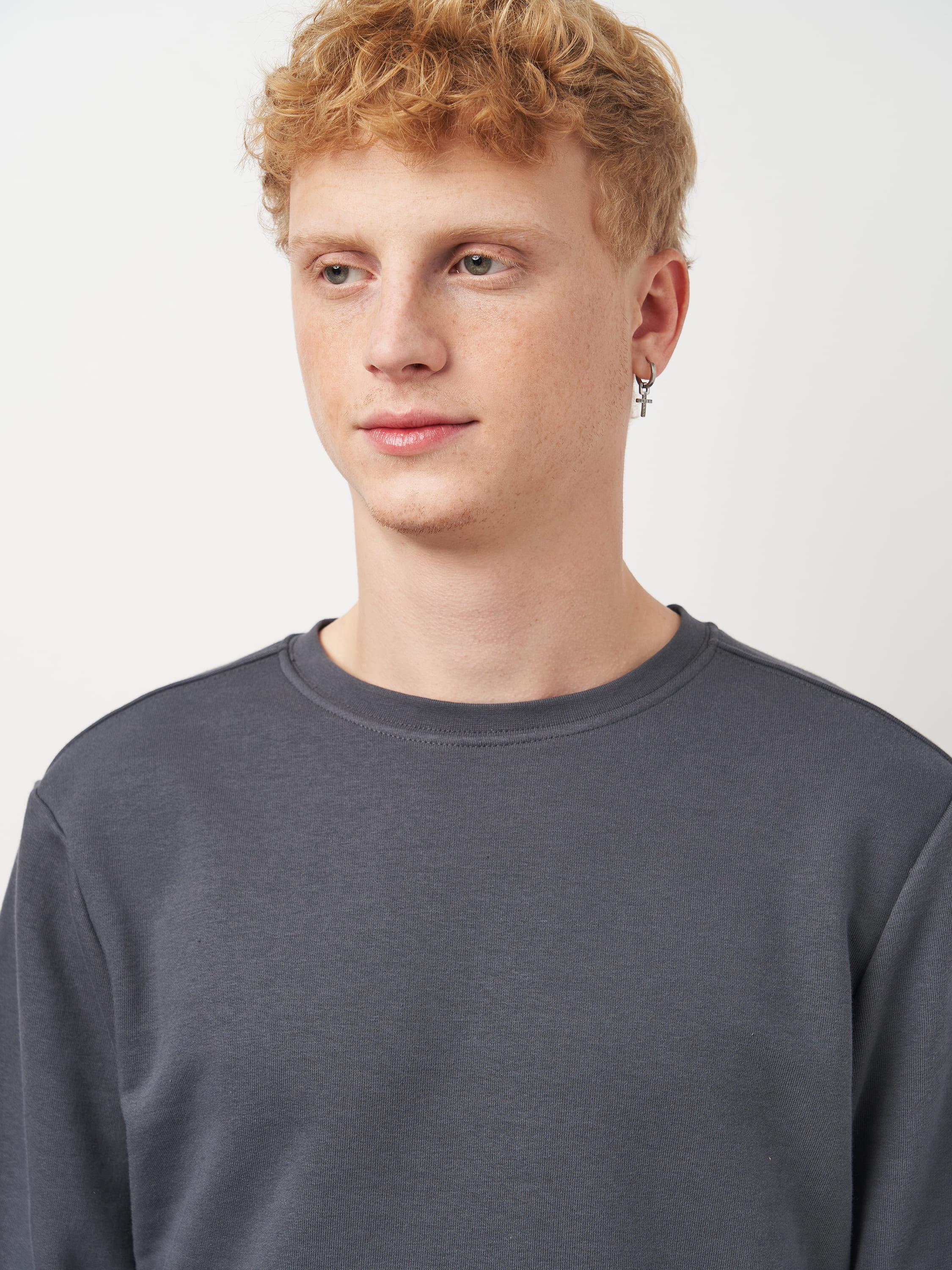 Свитшот мужской базовый ROZA 210542 M Выдержанный серый (4824005708893) - фото 4