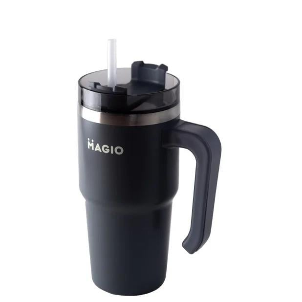 Термочашка с ручкой и соломинкой Magio MG-1085 600 мл Серый/Черный (iz16354) Термочашка с ручкой и соломинкой Magio MG-1085 600 мл Серый/Черный (iz16354)