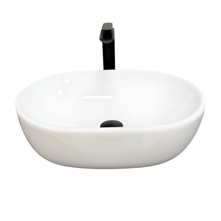 Раковина накладна VBI Modena M овальна 340x475 мм Білий (VBI-012001)