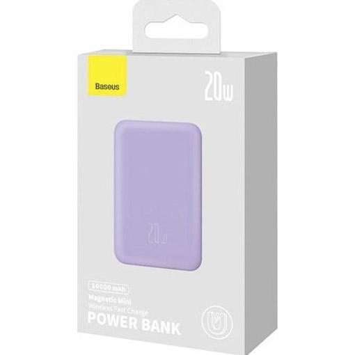 Зовнішній акумулятор Baseus Magnetic Mini Wireless Fast Charge 10000mAh 20W Purple (PPCX110105) - фото 5