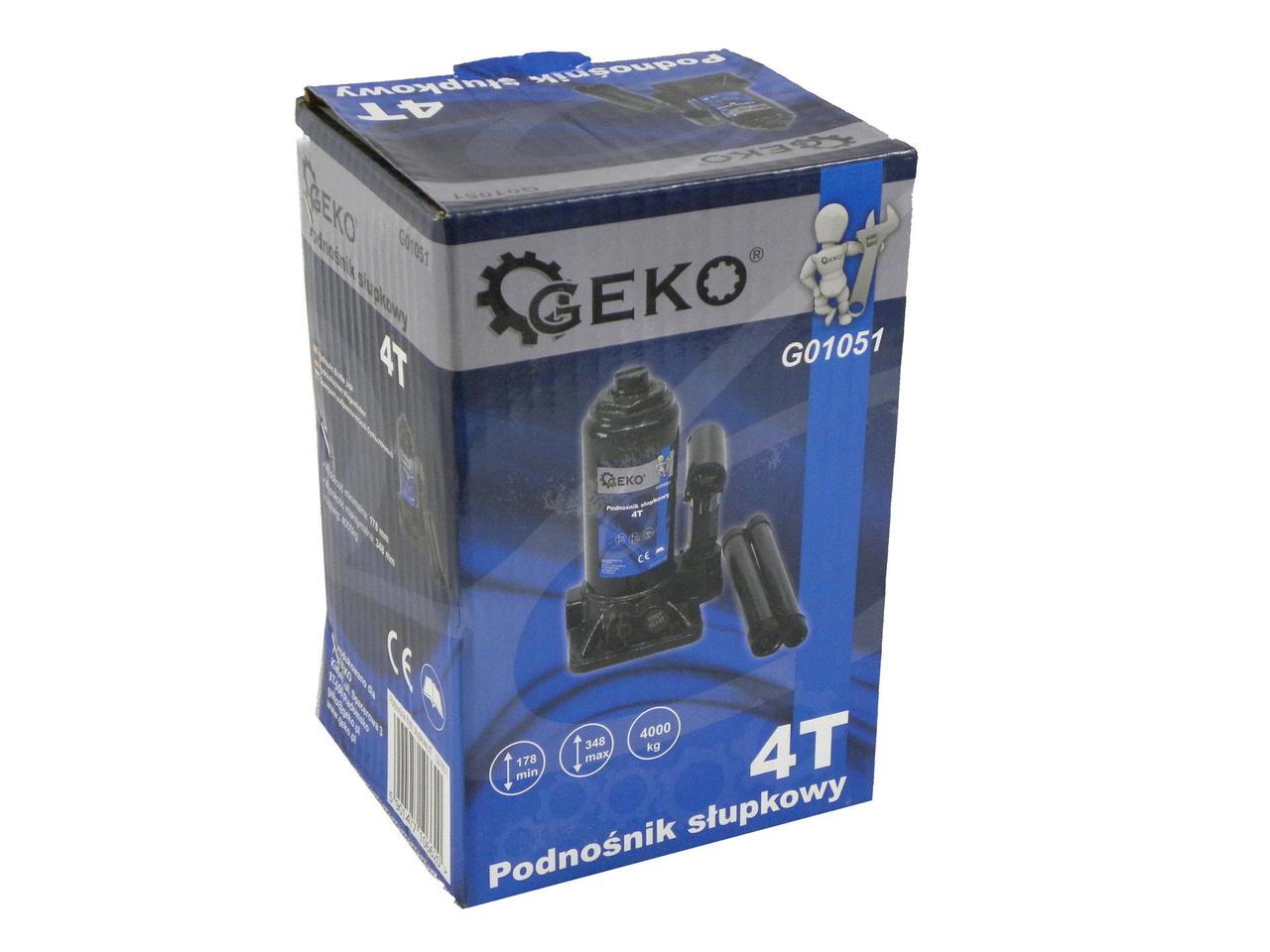 Домкрат гідравлічний GeKo пляшковий 4 тонни (G01051) - фото 2 Домкрат гідравлічний GeKo пляшковий 4 тонни (G01051) - фото 2