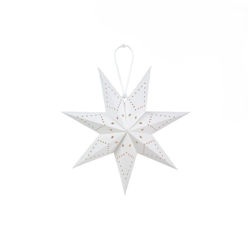 Зірка підвісна паперова з візерунком 35 см Білий (219310)