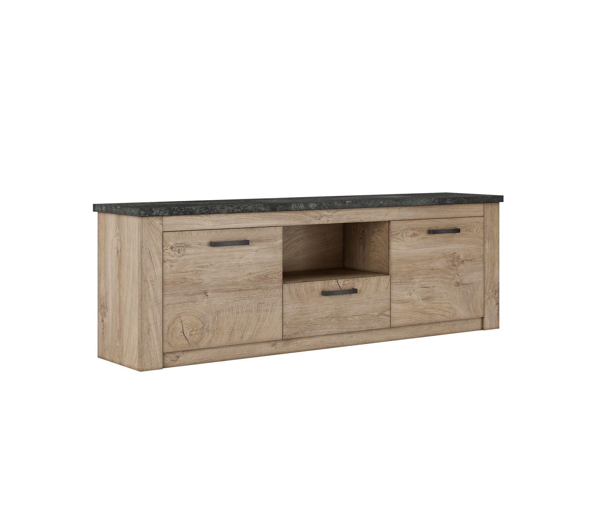 Тумба под телевизор Світ меблів Эшли 2Д1Ш из ДСП/МДФ Дуб Эндгрей необработанный/Бетон темный (51432) Тумба под телевизор Світ меблів Эшли 2Д1Ш из ДСП/МДФ Дуб Эндгрей необработанный/Бетон темный (51432)
