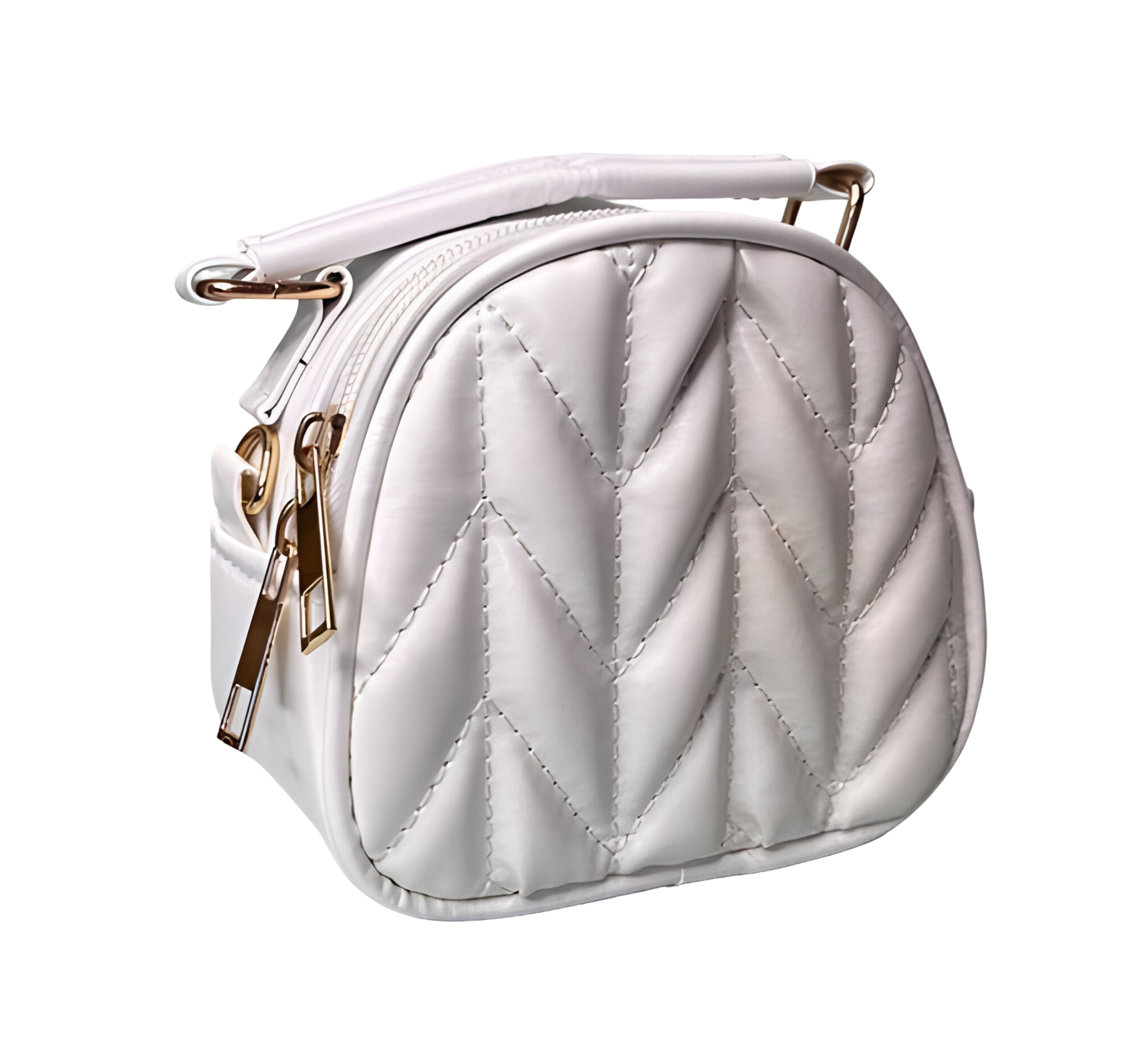 Детская сумка стеганная с ручкой Белый (24-554) - фото 1