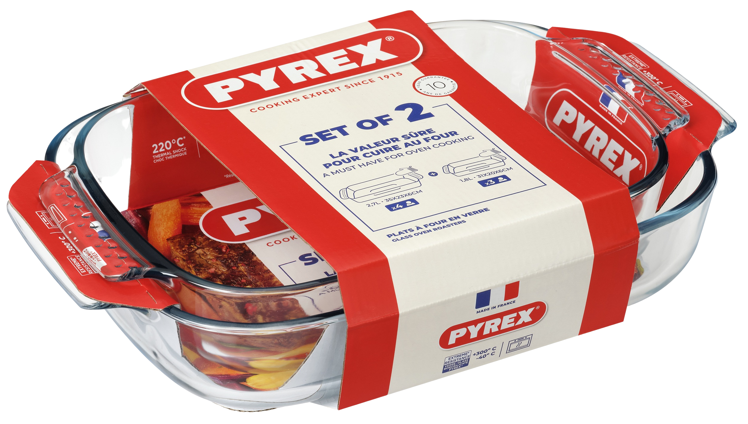 Форма для випікання PYREX CLASSI прямокутня 2 шт. 35х23/30х19 см (UG-913S609/8045)