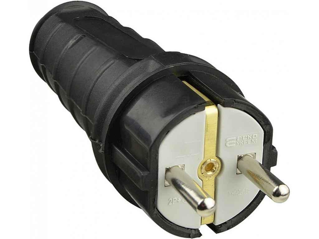 Вилка АСКО каучуковая удлиненная 2Р+PE 16А IP44 (1031849)