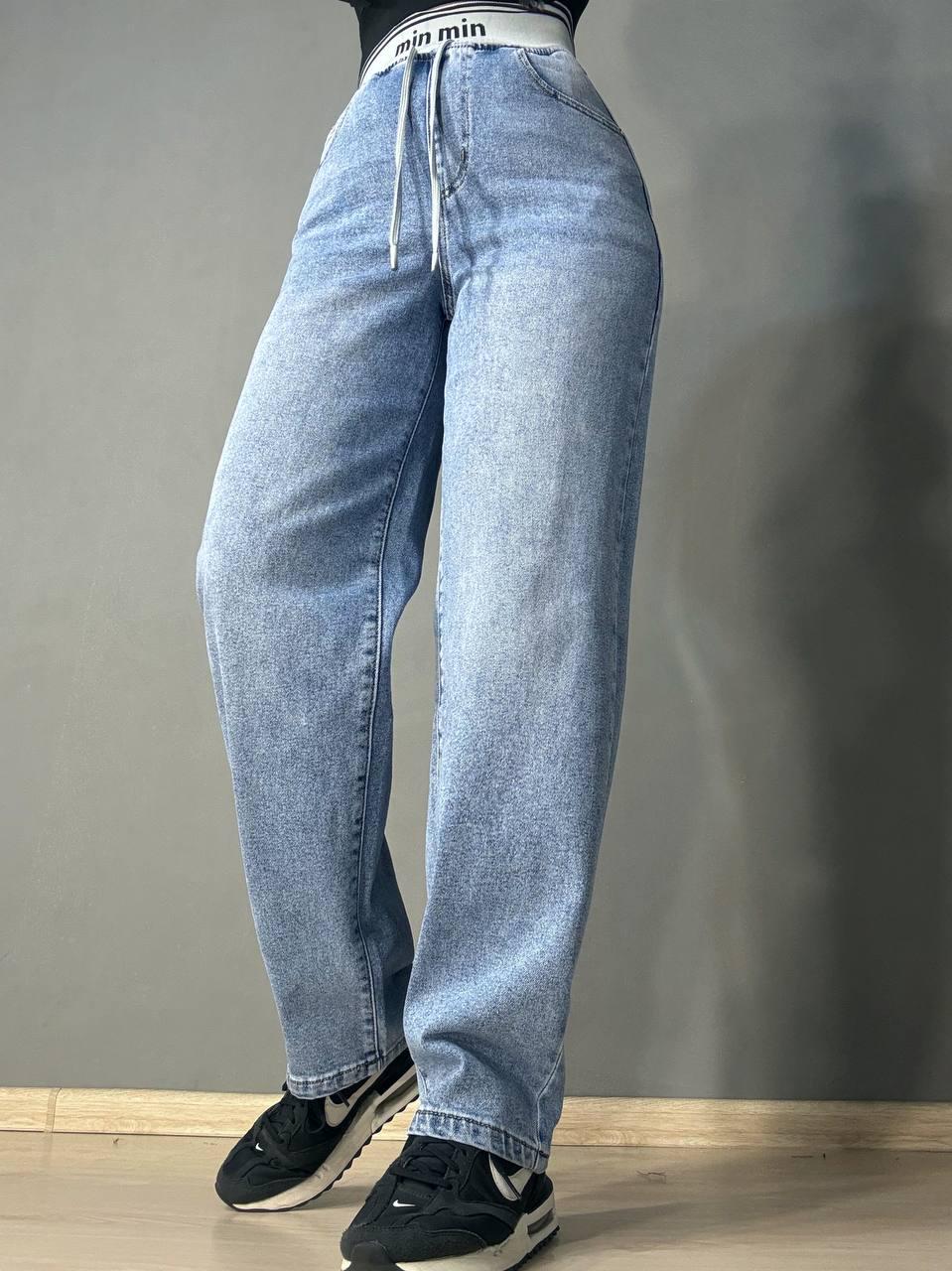 Джинсы женские Vanver 258 MOM skater jeans талия на резинке бананы р. 33 Голубой (6348)