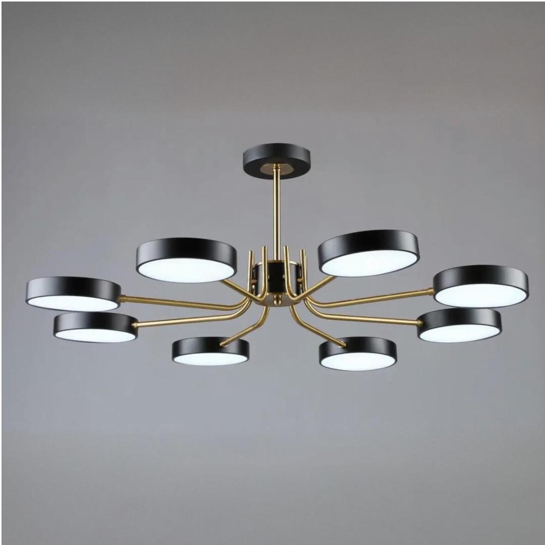 Люстра светодиодная Sirius 96W 3000-6500К Черный/медь (B N6371/8 BK+COP)