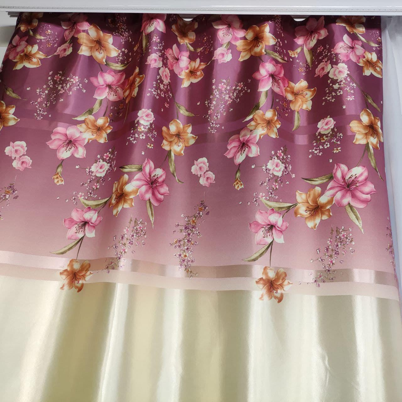 Штори ALBO з квітковим принтом 150x270 см 2 шт. Фіолетовий (SH-M650-2) - фото 7 Штори ALBO з квітковим принтом 150x270 см 2 шт. Фіолетовий (SH-M650-2) - фото 7