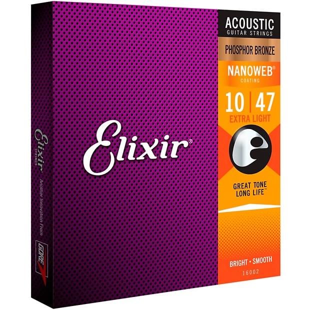 Струни Elixir 16002 NANOWEB Phosphor Bronze 10-47 Extra Light (461) - фото 3