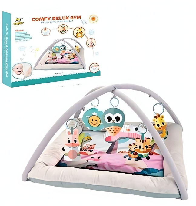 Коврик мягкий развивающий для малышей с игрушками и музыкальными элементами Коврик мягкий развивающий для малышей с игрушками и музыкальными элементами