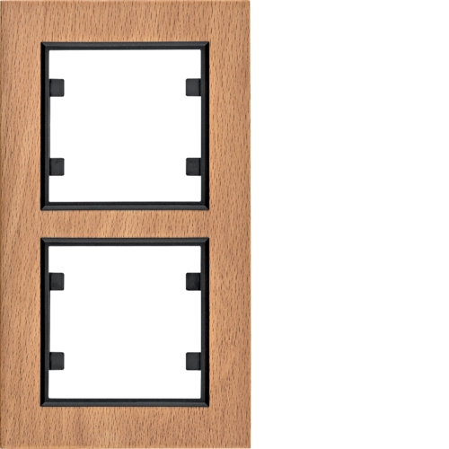 Рамка двухместная вертикальная Hager Lumina Passion Дерево светлое (WL9125)