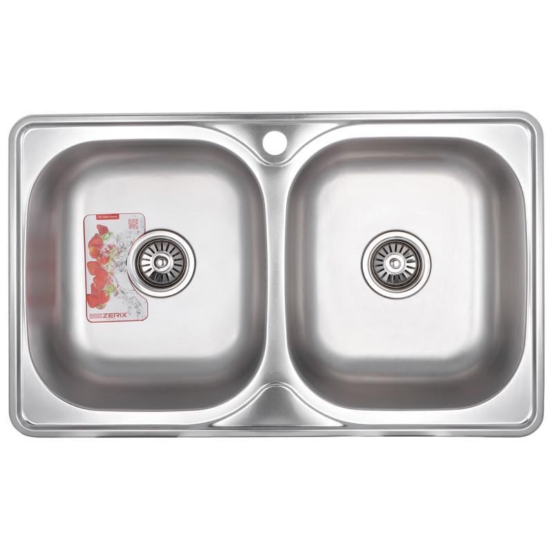 Мийка для кухні Zerix Z7848D-08-180MD Double micro Decor (ZS0579)