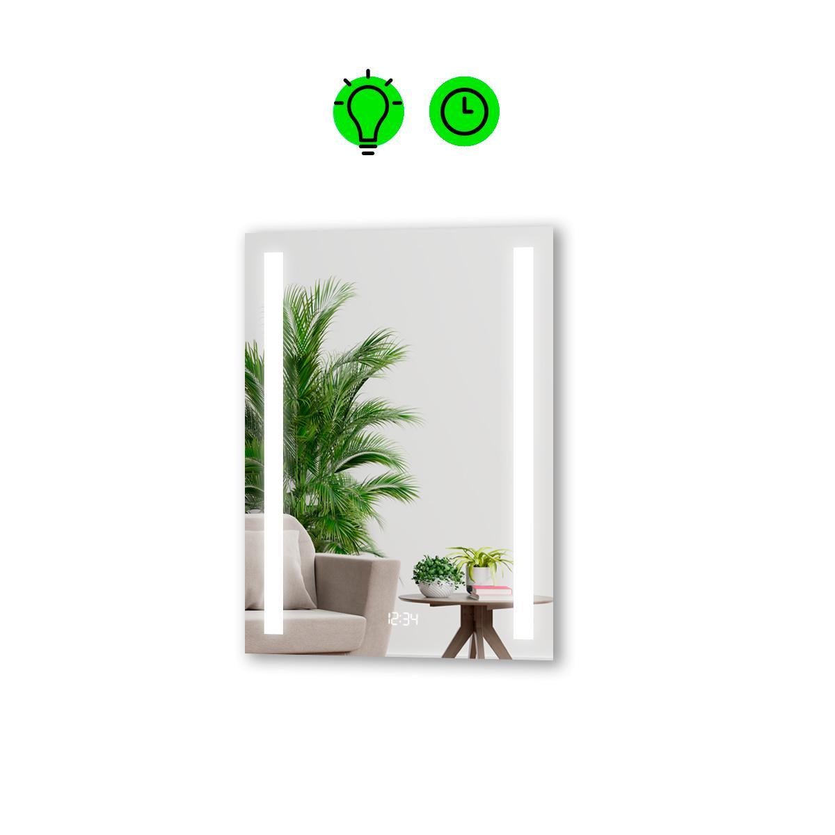 Зеркало с LED подсветкой Adelita с облегченным корпусом и часами 600x800 мм (13296710) Зеркало с LED подсветкой Adelita с облегченным корпусом и часами 600x800 мм (13296710)