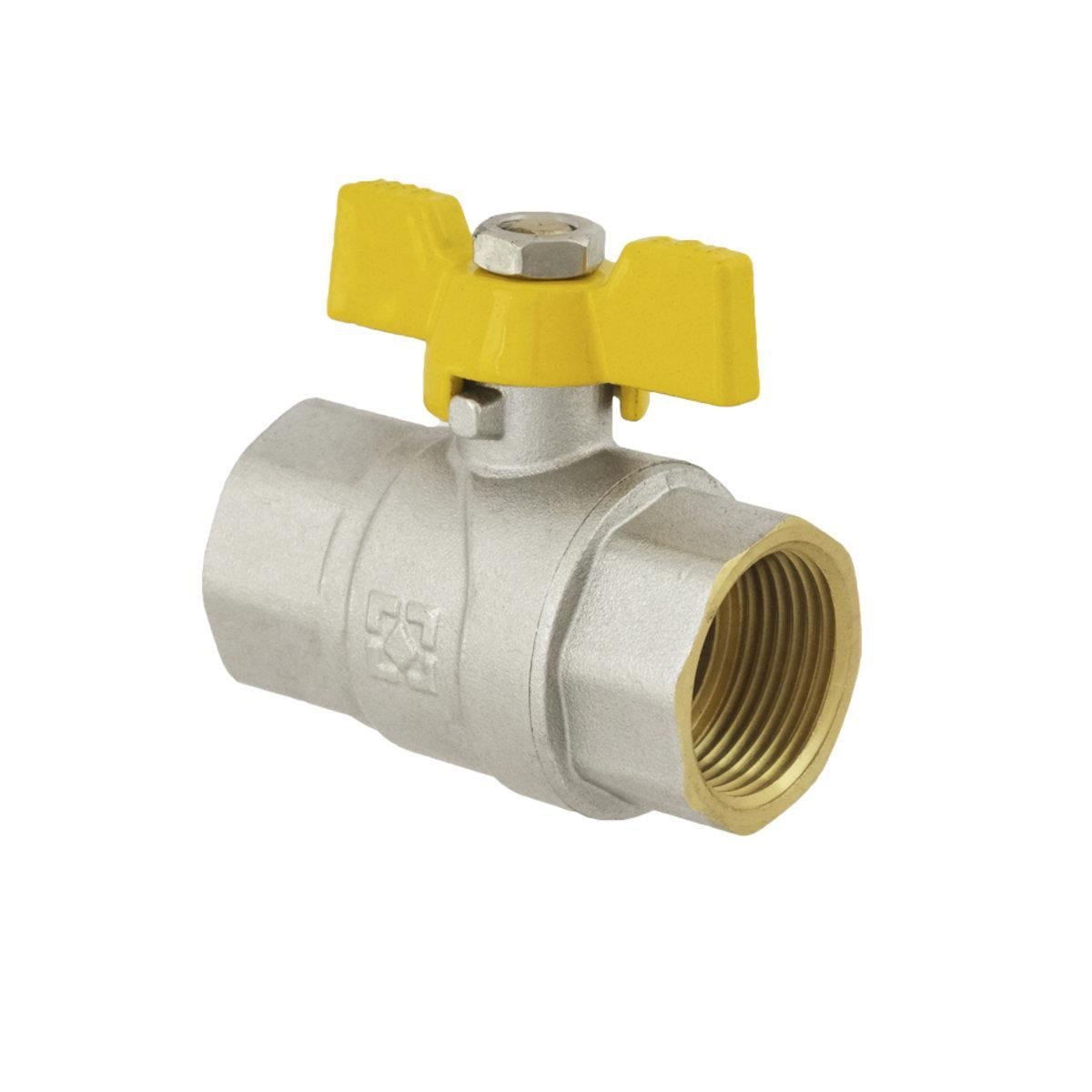 Кран шаровый Raftec DN20 ВВ бабочка 3/4" Yellow (43575)