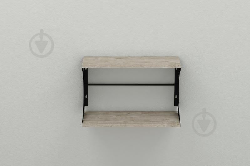 Полка настенная Ferrum-decor Букин 330x700x240 металл Черный ДСП Шервуд 16 мм (BUK0044)
