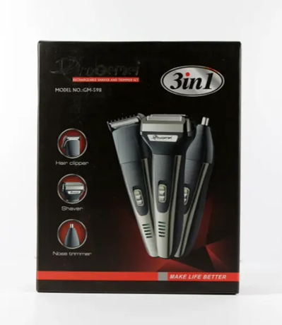 Машинка для стрижки волос Gemei 3в1 бритва триммер Черный (GM-598) - фото 3 Машинка для стрижки волос Gemei 3в1 бритва триммер Черный (GM-598) - фото 3