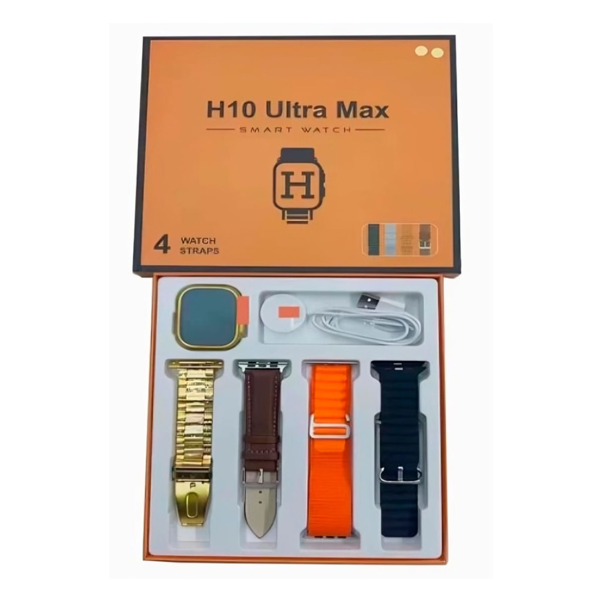 Смарт-годинник Smart Watch H10 Ultra набір з 4-ма ремінцями Gold (17643)