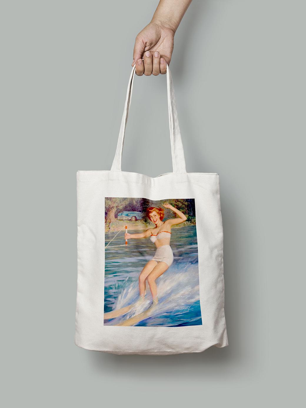Эко-сумка Девушка на водных лыжах шопер (pin_up_023011_Bag)