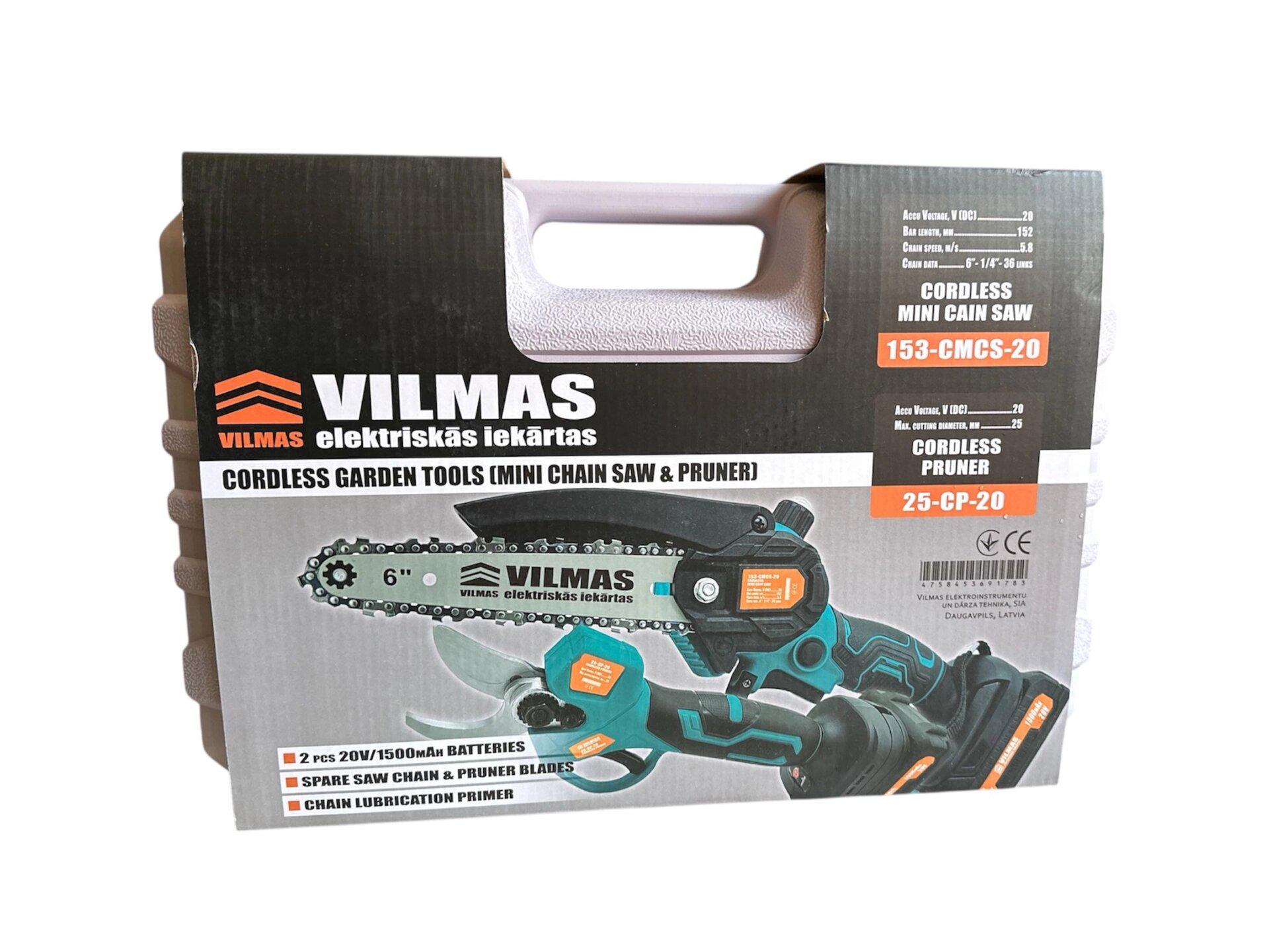 Набор аккумуляторный VILMAS секатор садовый 153/20 и мини-пила 25/20 (27667083) - фото 7 Набор аккумуляторный VILMAS секатор садовый 153/20 и мини-пила 25/20 (27667083) - фото 7