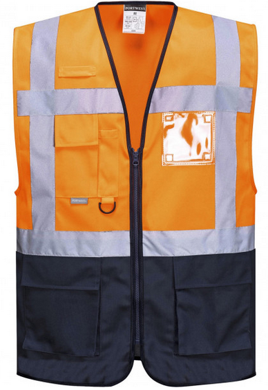 Жилет сигнальний PORTWEST C476 Hi Vis Executive Vest XXL Помаранчево-темно-синій (C476ONRXXL)