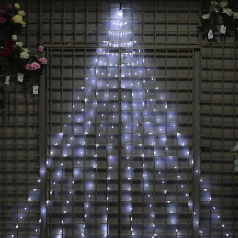 Гірлянда новорічна кінський хвіст 200 LED 10 ниток по 2 м холодний білий режим статика від 220V (51588) Гірлянда новорічна кінський хвіст 200 LED 10 ниток по 2 м холодний білий режим статика від 220V (51588)