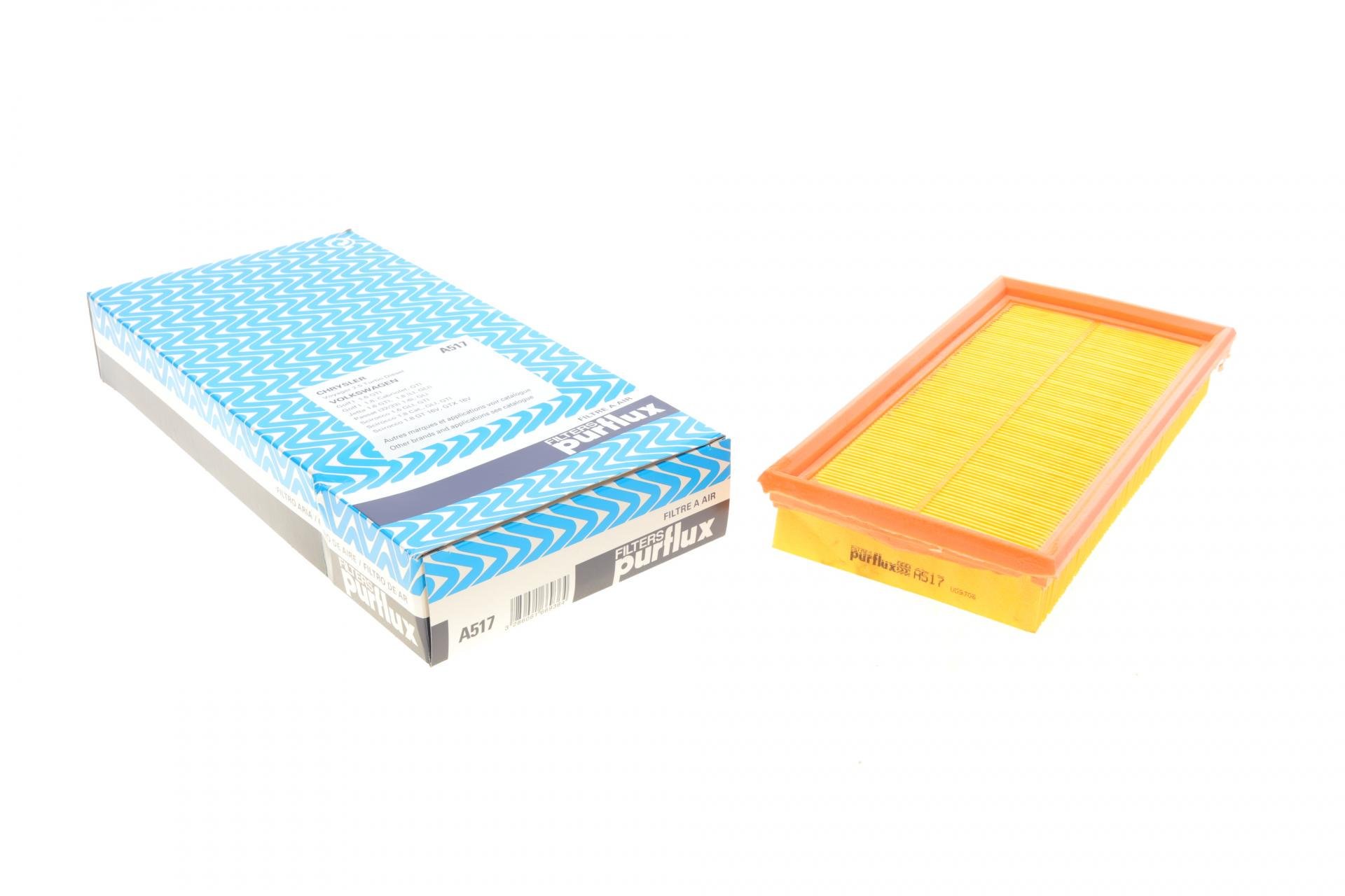 Фильтр воздушный PURFLUX для VW Passat 1,6/1,8 79-93/Audi 80 1,6GTE 76-82- (A517)