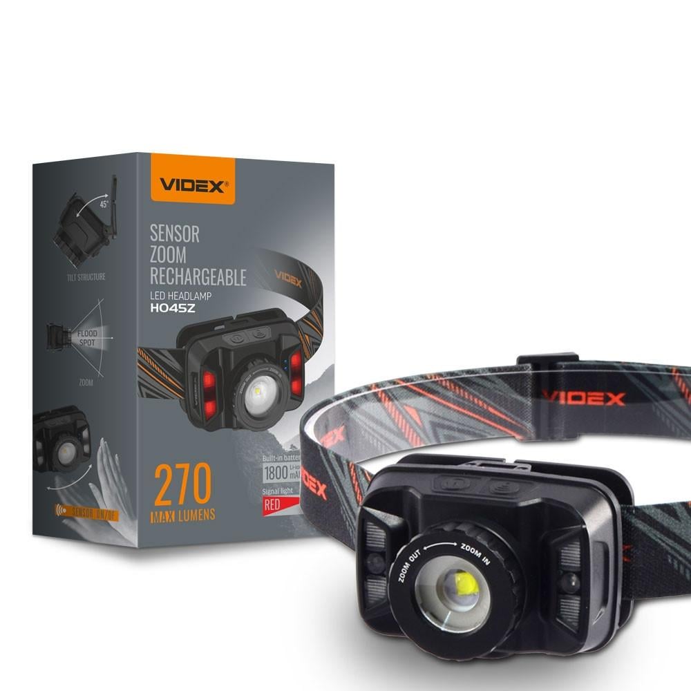 Ліхтарик налобний світлодіодний Videx H045Z 270Lm 5000K Ліхтарик налобний світлодіодний Videx H045Z 270Lm 5000K
