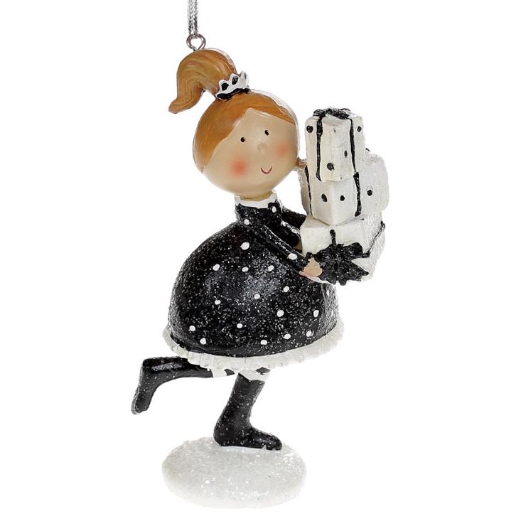 Декоративная подвесная фигурка BonaDi Девочка с подарками (823-298)