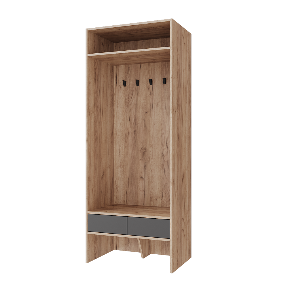 Прихожая Меблітренд Чиназес Чип-800 800х500х2050 мм Дуб крафт золотой/Графитовый (26937936) - фото 1 Прихожая Меблітренд Чиназес Чип-800 800х500х2050 мм Дуб крафт золотой/Графитовый (26937936) - фото 1