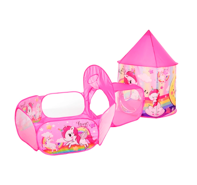 Палатка детская Bambi 4в1 Единорог с туннелем и манежем Розовый (63-75-MR 0632)