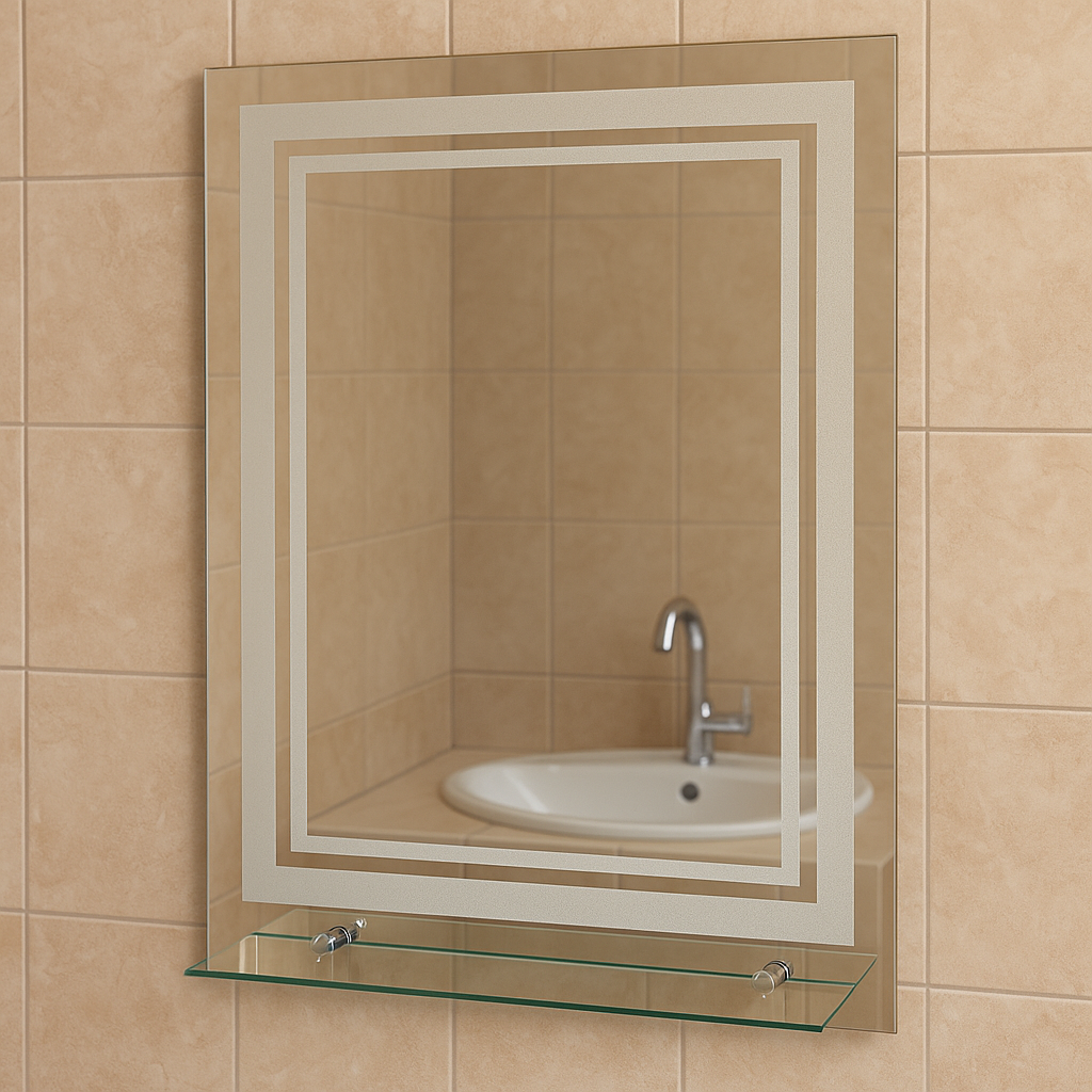 Зеркало MPS-78 70х50 см прямоугольное с полочкой