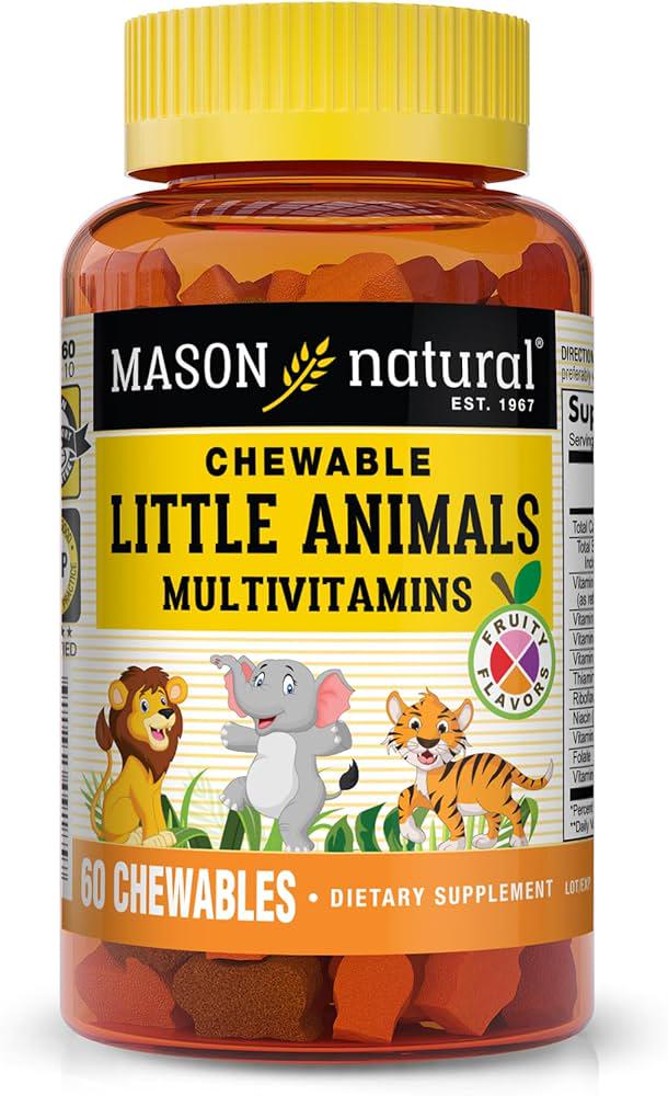 Мультивитамины для детей Mason Natural Little Animals Multivitamins Fruity 60 желеек