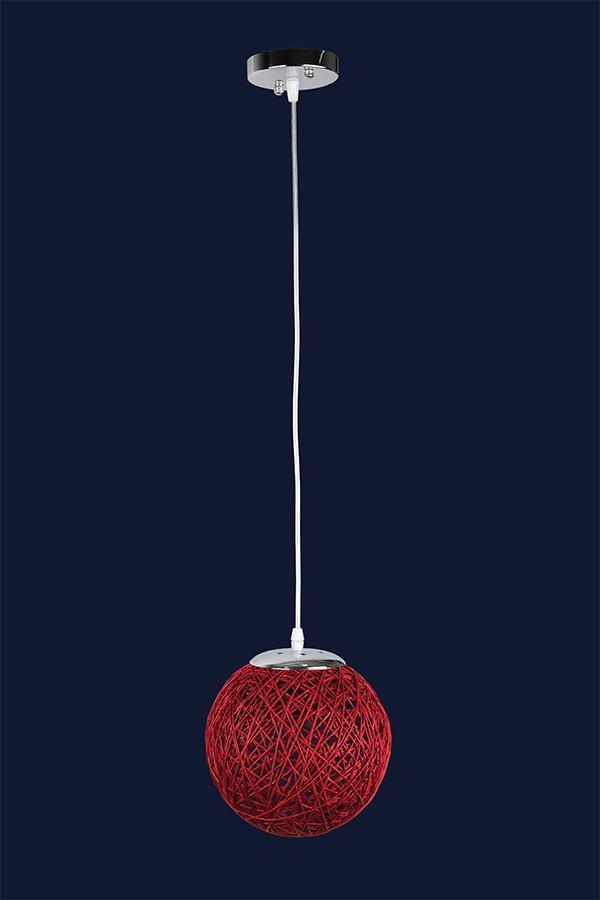 Підвісний світильник Levistella 9712001-1 із плафоном обтягнутим ниткою Хром/Червоний (1887929426) - фото 2 Підвісний світильник Levistella 9712001-1 із плафоном обтягнутим ниткою Хром/Червоний (1887929426) - фото 2
