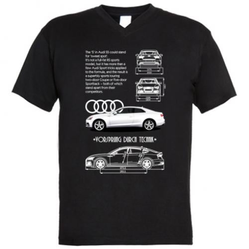 Футболка мужская с V-образным вырезом Audi S5 M Черный (17782759-2-203327-M) Футболка мужская с V-образным вырезом Audi S5 M Черный (17782759-2-203327-M)