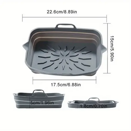 Формы силиконовые складные вкладыши для фритюрниц 2 шт. Черный 17,5 см (SAM-30-2) - фото 2 Формы силиконовые складные вкладыши для фритюрниц 2 шт. Черный 17,5 см (SAM-30-2) - фото 2