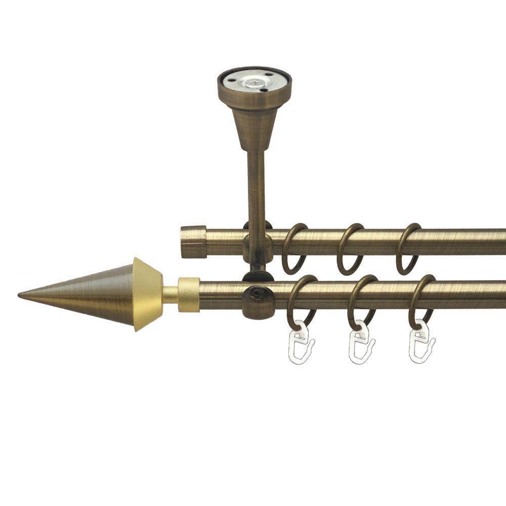 Карниз Orvit Копье двухрядный гладкий 300 см Антик (00-00016970)