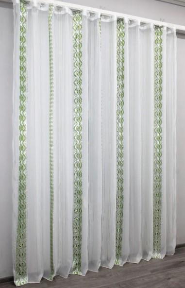 Тюль креп/шифон Белый/Зеленый (1254т) - фото 3 Тюль креп/шифон Белый/Зеленый (1254т) - фото 3