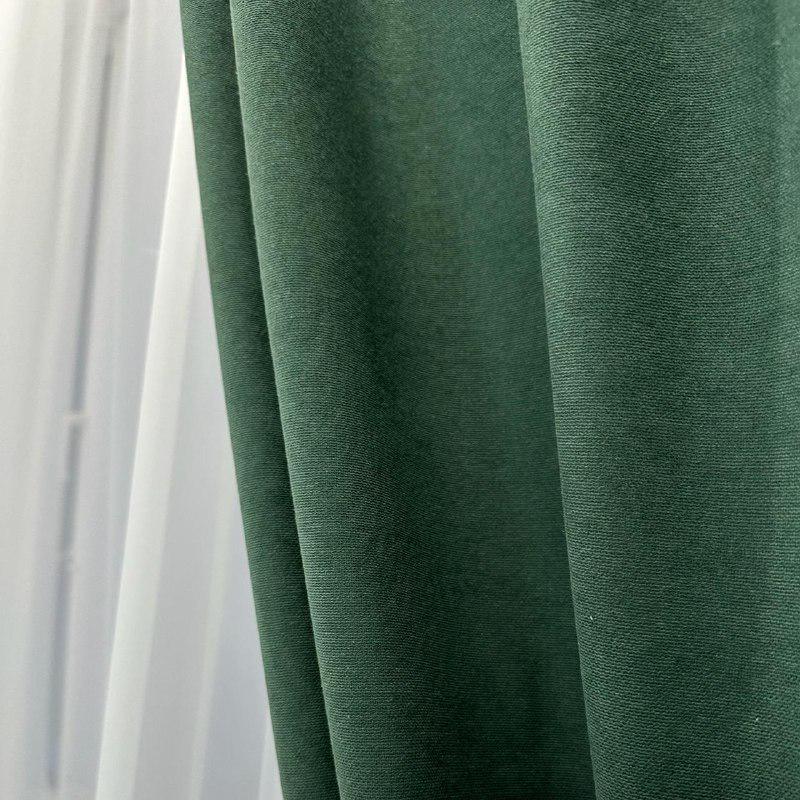 Комплект штор микровелюр 2 шт. 1,5х2,7 м готовые на шторной тесьме 6 см Зеленый (petek-V589) - фото 8 Комплект штор микровелюр 2 шт. 1,5х2,7 м готовые на шторной тесьме 6 см Зеленый (petek-V589) - фото 8