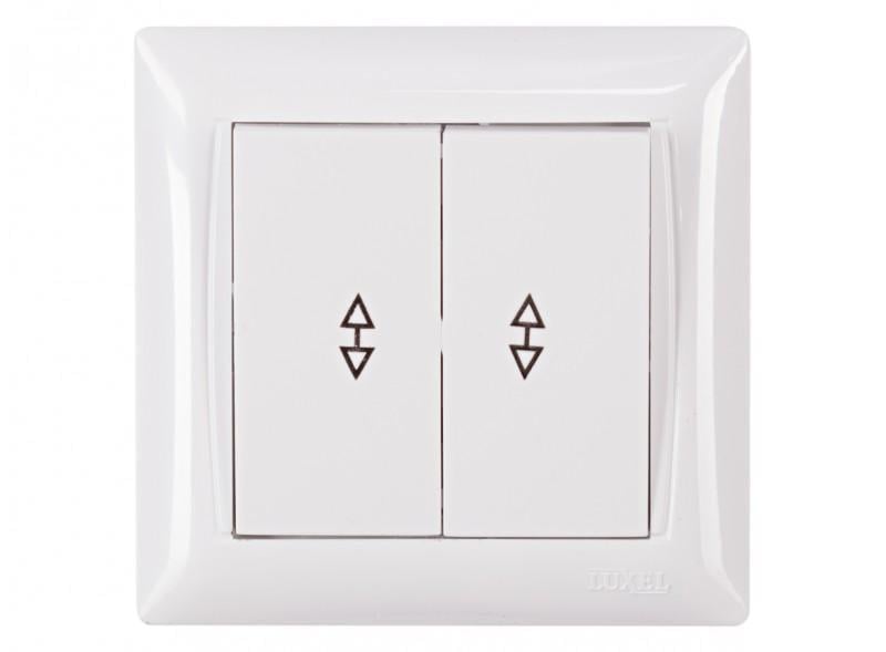 Выключатель двухклавишный проходной Luxel 3019 PRIMERA Белый (27550577)