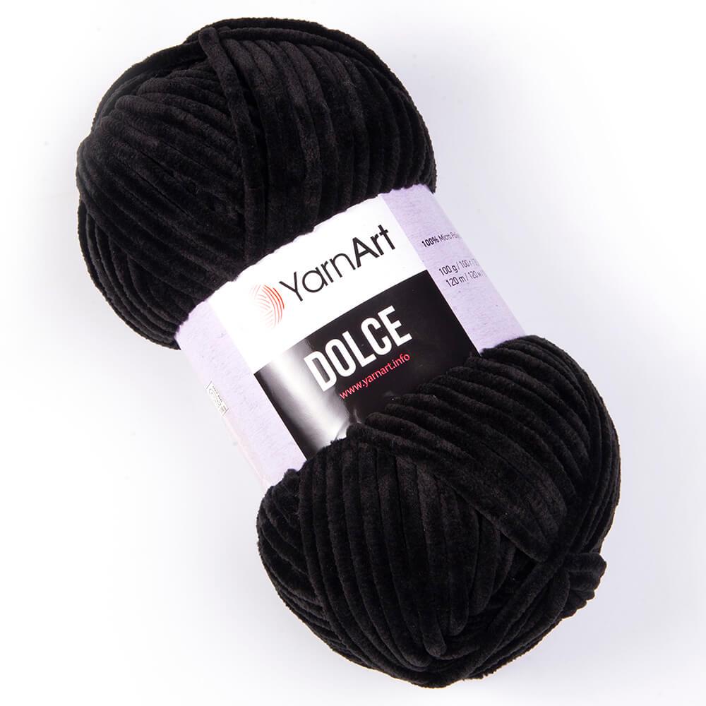 Пряжа велюровая YarnArt Dolce 742 Черный (2359)