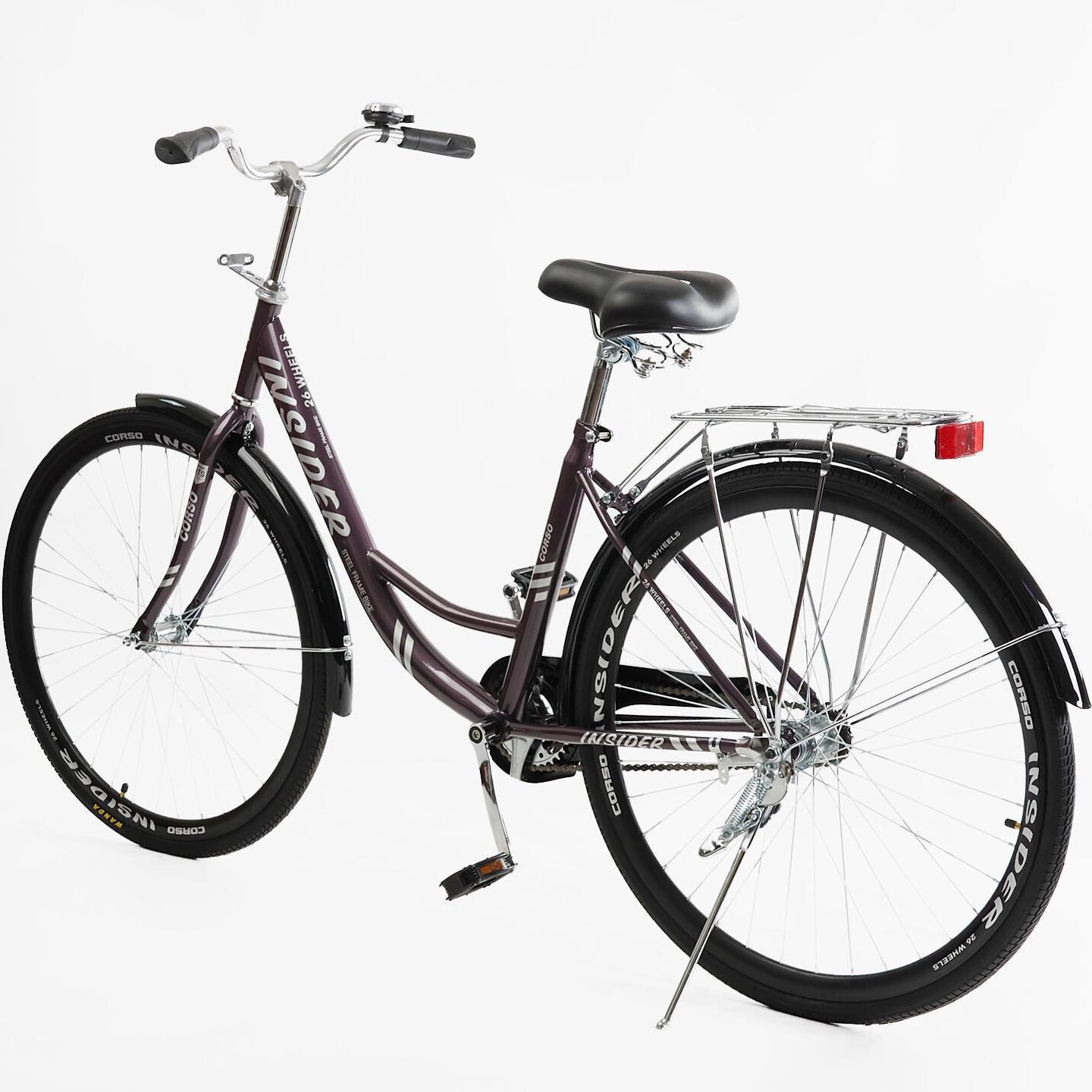 Велосипед міський Corso Insider з багажником рама 16,5"/26 " Чорний - фото 3 Велосипед міський Corso Insider з багажником рама 16,5"/26 " Чорний - фото 3