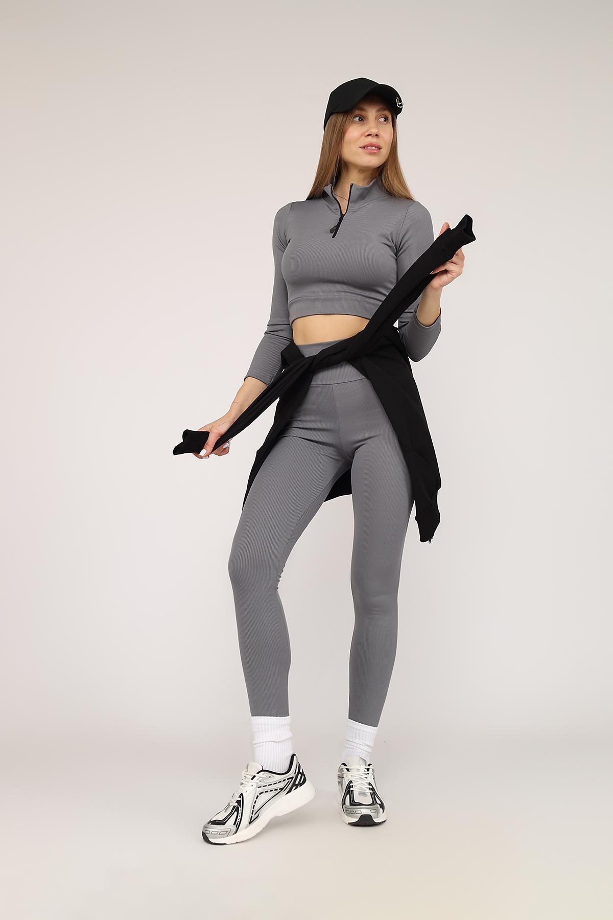 Лосини жіночі ЦБ-00272856 р. 44 Сірий (SKT001052436) - фото 2